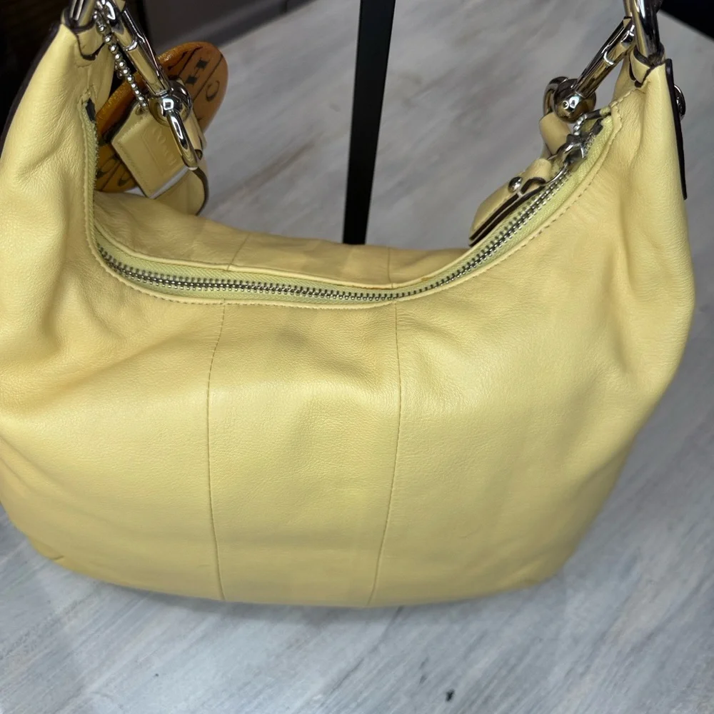 Coach Kristin Hobo Light Yellow Leather Shoulder/Crossbody Bag